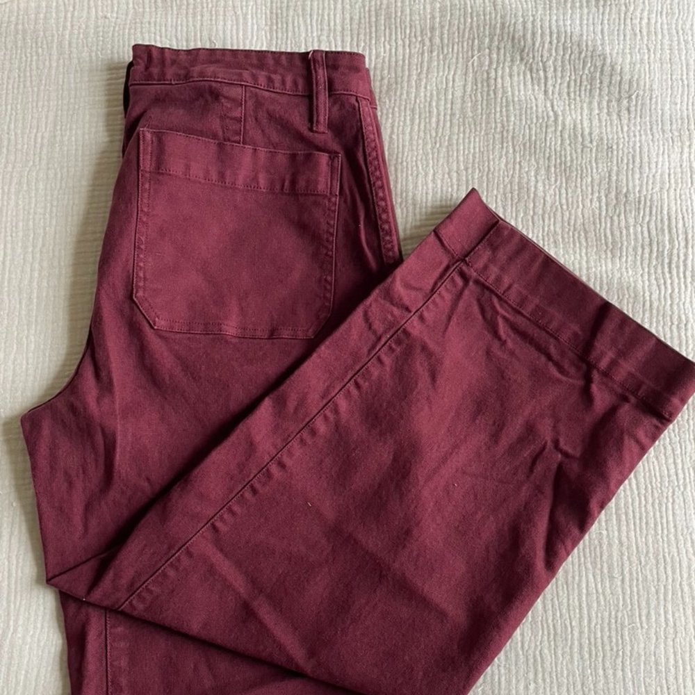 Madewell Slim Emmet Wide-leg full length pants - Dark cabernet